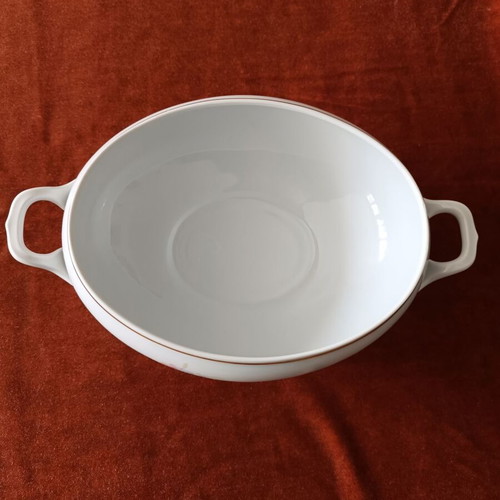 Limoges soup tureen from French porcelain like new with floral design