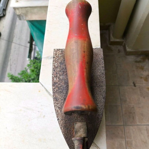 Antique iron used, late 19th century with base