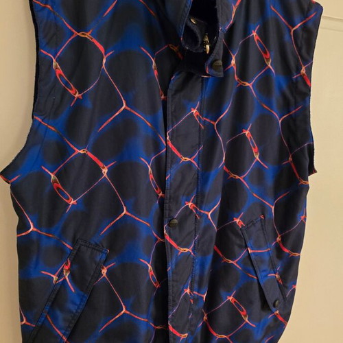 Psychedelic sleeveless jacket used, Large/Extra Large, retro vintage 90s 00s