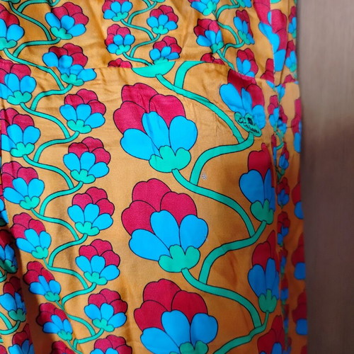 Karavan dress colorful used with open back and ruffled sleeves