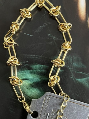 Bracelet made of stainless steel with gold color, 23 cm, new