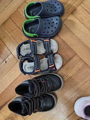 Boys' shoes size 26, sandals, slippers and boots set