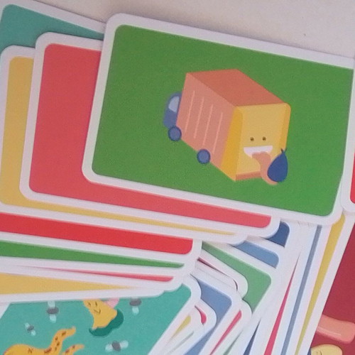 Children's educational cards used, pack of 55