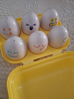 Educational Matching Game with Plastic Eggs like new