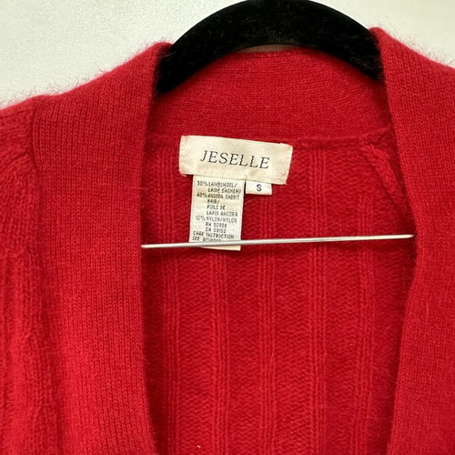 Jeselle Mohair and Wool Blend Cardigan Hug Me Style, like new, size S, red
