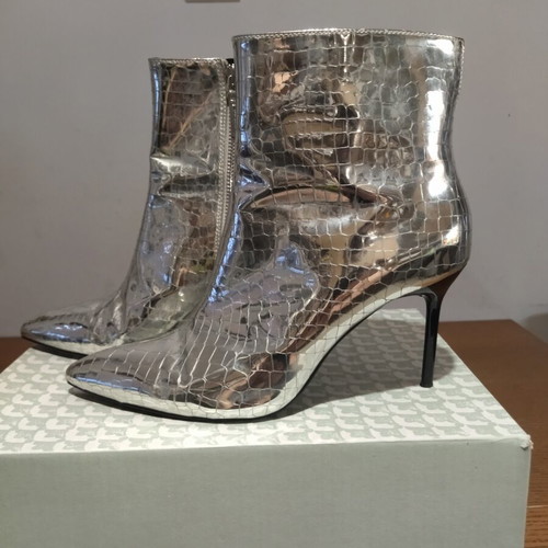 Bershka Silver Croc Ankle Boots size 39 like new