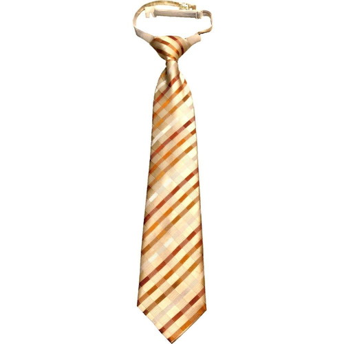 Palatino beige/white children's tie with elastic like new, one size