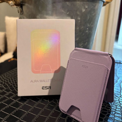 ESR magnetic card holder and iPhone phone stand new lilac