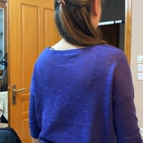 Purple Pink Woman blouse with 3/4 sleeves like new, size S