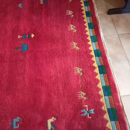 Handmade wool rug Indo Gabbet large 3x2 m used