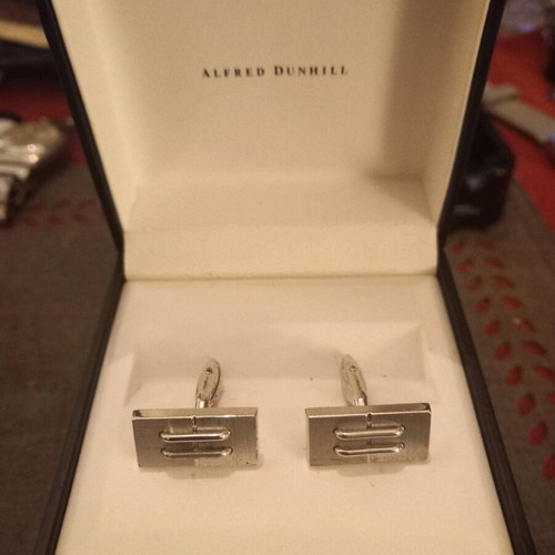 Dunhill silver cufflinks new in box