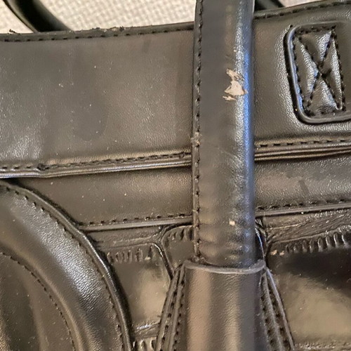 Celine black hand bag used with corner wear