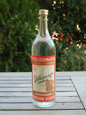 Stolichnaya Russian vodka used, opened bottle 30+ years old
