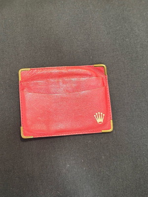 Rolex card wallet used, original red leather