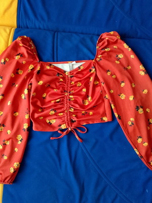 ASOS princess style blouse size S, orange