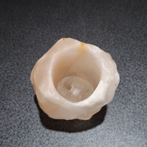 Handmade Himalayan Salt Candle Holder like new, natural pink-peach