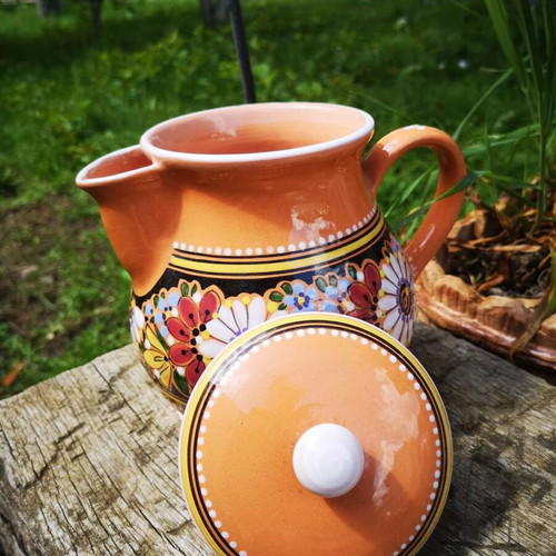 Czech ceramic jug new, handmade KERALIT