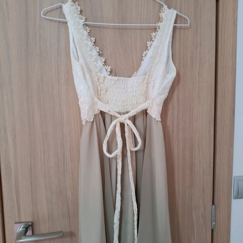 On Line dress size Small like new, beige - ecru with lace