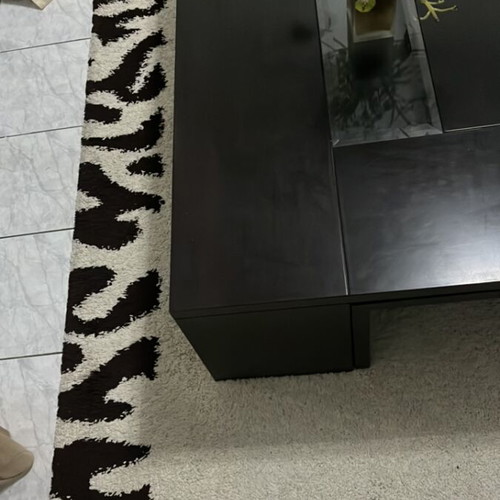 Modern rug used 1.60x2.40 beige with dark brown patterns
