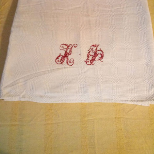 Woven blanket used, antique cotton early 20th century