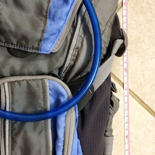 CamelBak hydration backpack with water reservoir, like new, gray/blue