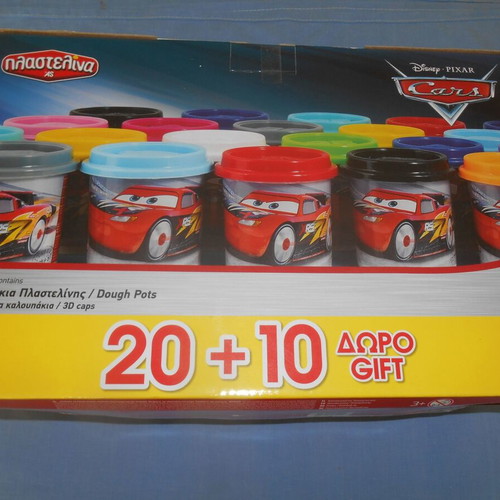 Cars Playdough new, pack of 30 pots with 13 colors