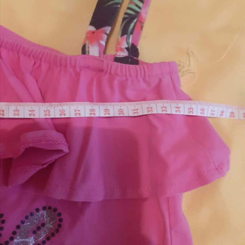 One-Shoulder Girls' Top EBITA fuchsia like new, size 12 years