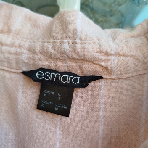 Esmara linen dress like new, striped fabric with waist cord, size M