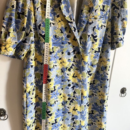 Vintage dress M-L like new, blue multicolor