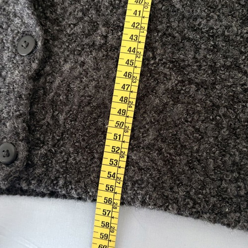 Wool cardigan women with collar like new, black and gray, size L