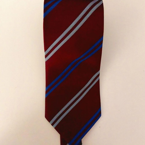 Pagonis Athens handmade tie, burgundy with stripes, new