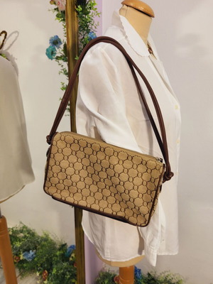 Oroton shoulder bag like new, beige and brown with eco-leather details