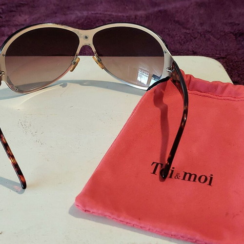 Toi&Moi sunglasses mask style, black and brown