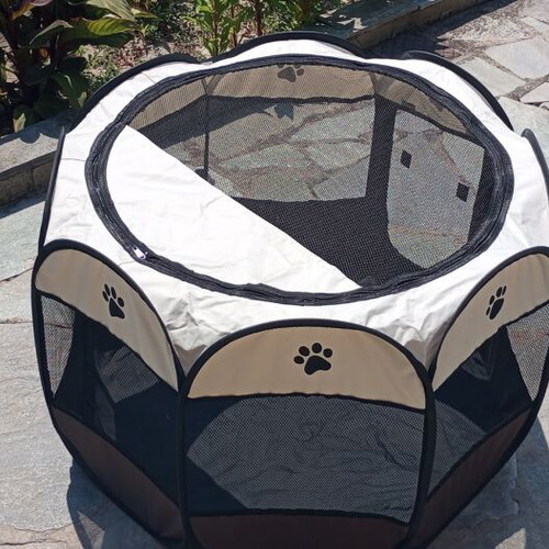 Dog Playpen Brown Beige 91x91x58cm
