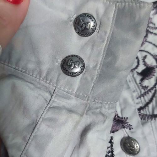 Γυναικεία σχεδιαστική πουκάμισο Versace Jeans Couture, γκρι βαμβάκι