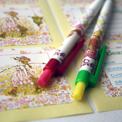 KUTSUWA Beautiful Sunday Sarah Kay stickers and 2 Green Hills Ribbon mechanical pencils new