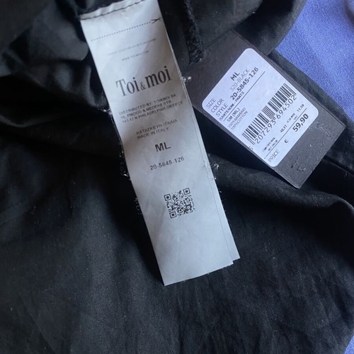 Wide leg pants Toi&Moi, black, cotton, size M/L