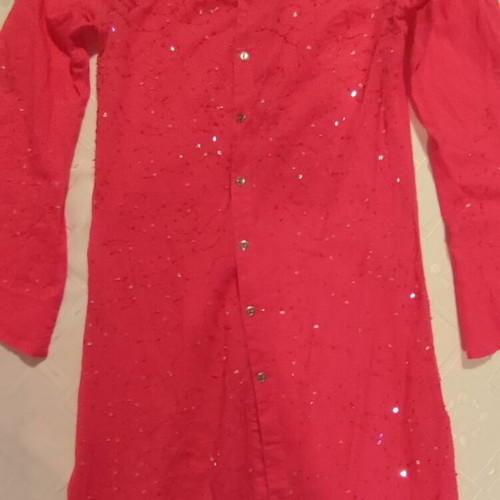 Women's cotton shirt with strass like new, pink