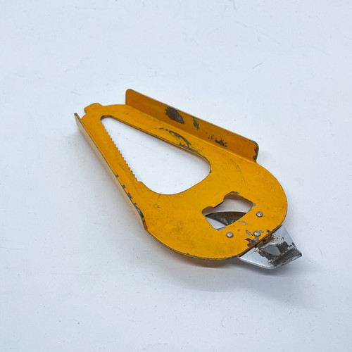Bell 6-Way Can and Bottle Opener used, vintage yellow