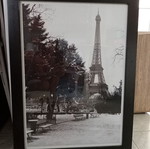 Black and white Paris poster with frame