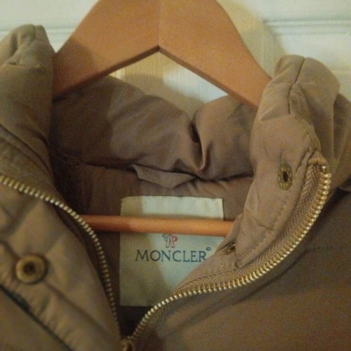 Beige long jacket used, warm, fits S-M
