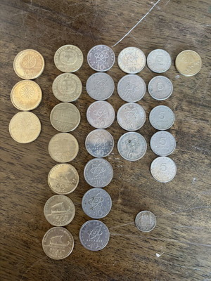 Drachma coins used, various denominations 100, 50, 20, 10, 5