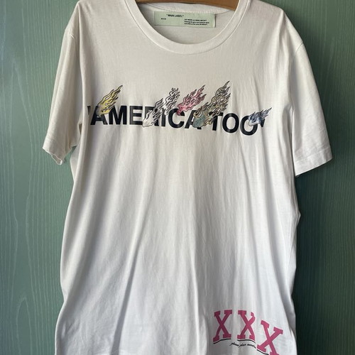 Off White men's t-shirt used, size XL, white