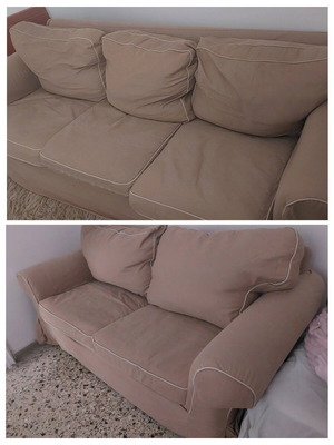 EKTORP IKEA sofa set with beige covers like new