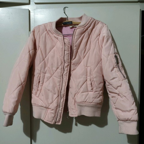 Papillon quilted bomber jacket used, pink, age 8