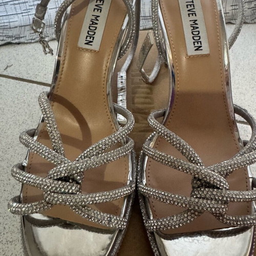 Steve Madden Kailyn silver sandals like new, size 37, 9cm heel