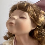 Cute porcelain doll couple boy and girl in box, vintage