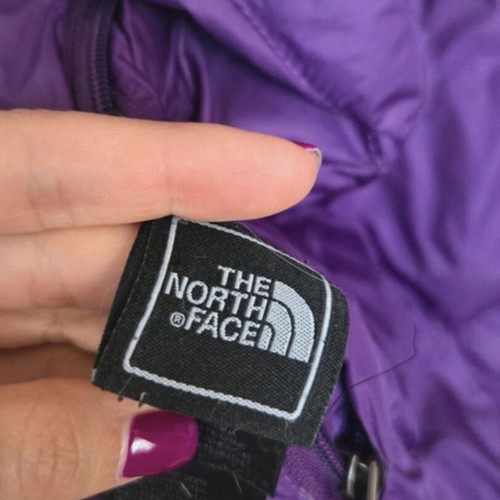 The North Face reversible jacket like new, green and purple, size S