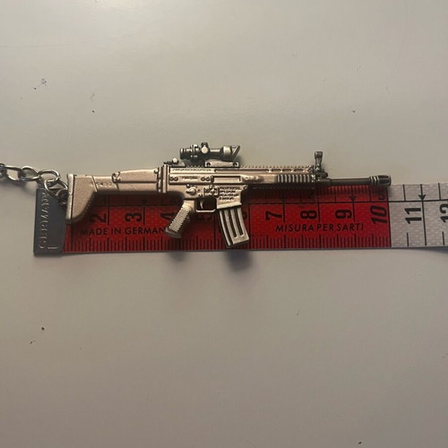 PUBG Miniature Gun Keychain Tactical Scar-L new, beige silver