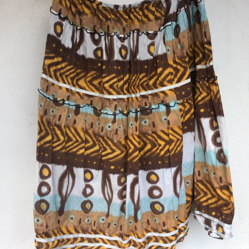 Cotton summer skirt XL/XXL like new, brown and colorful